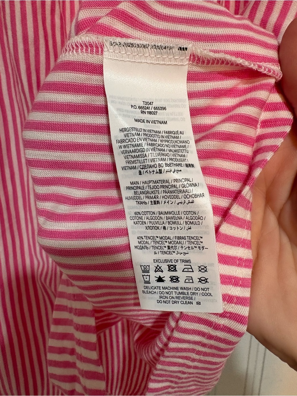 Boden Pink & White Striped Smocked Puff-Sleeve Blouse - Picture 11 of 12